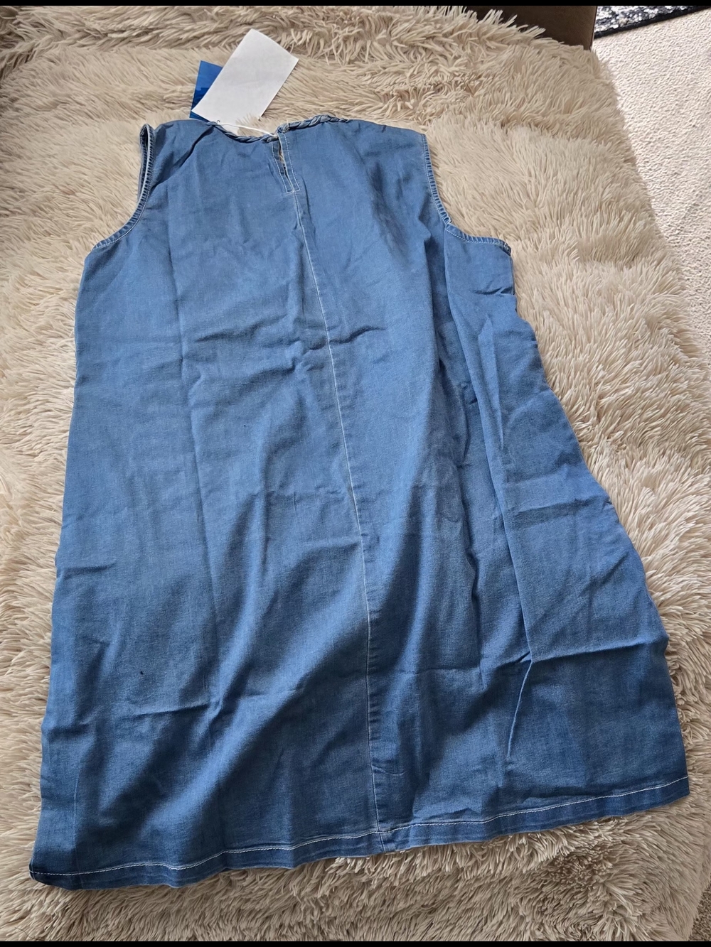 Sleeveless Denim Dress With Braided Trim #1323 - Picture 4 of 8